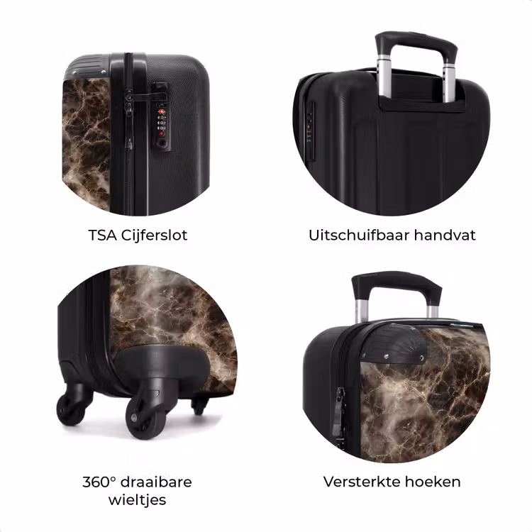 Koffer - Bruin - Goud - Marmer — 7