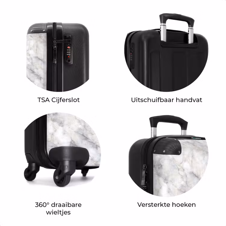 Koffer - Grijs - Marmer - Gedetailleerd — 7