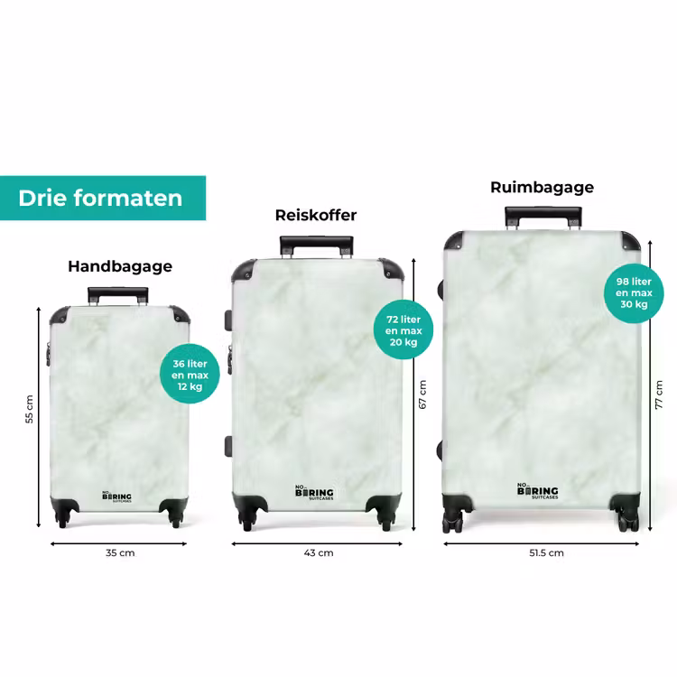 Koffer - Groen - Marmer - Vloeiende aders — 8