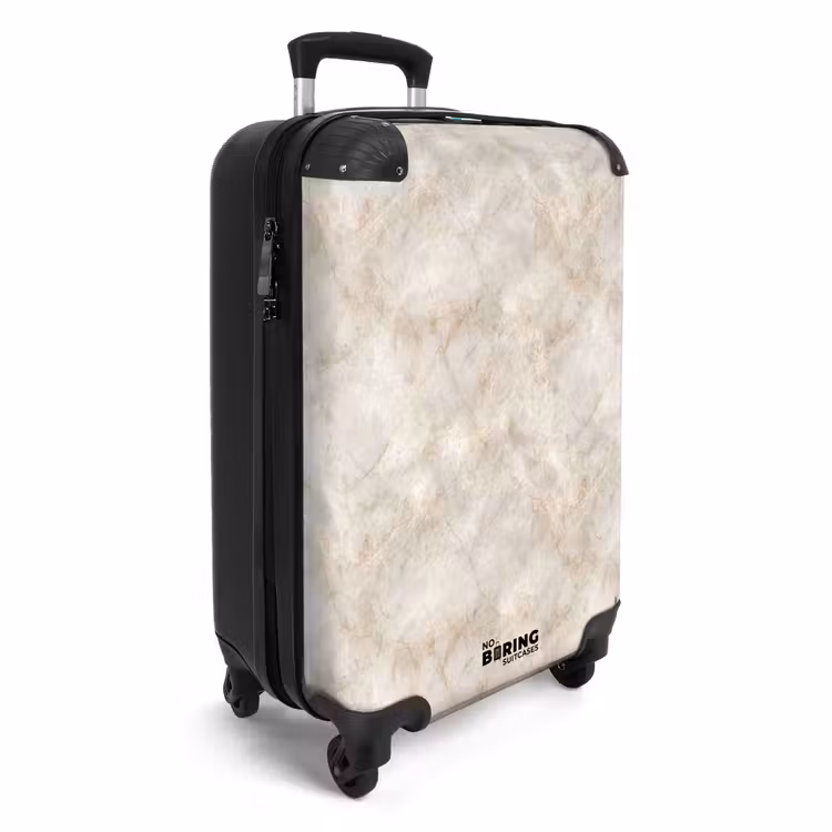 Koffer - Lichtbeige - Goudbruine Nerven - Marmer — 2