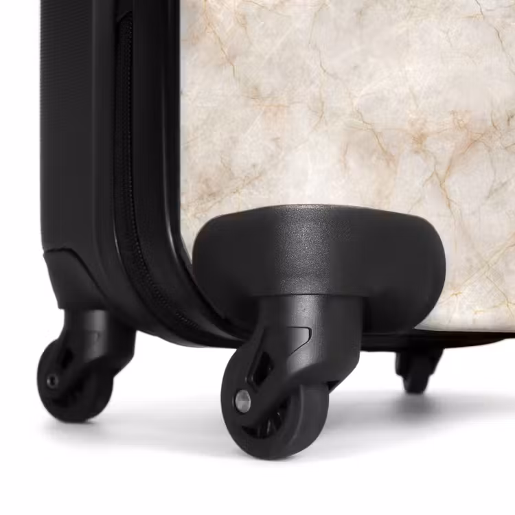 Koffer - Lichtbeige - Goudbruine Nerven - Marmer — 6