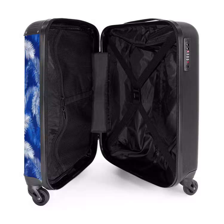 Koffer - Palmblad - Patroon - Blauw — 4