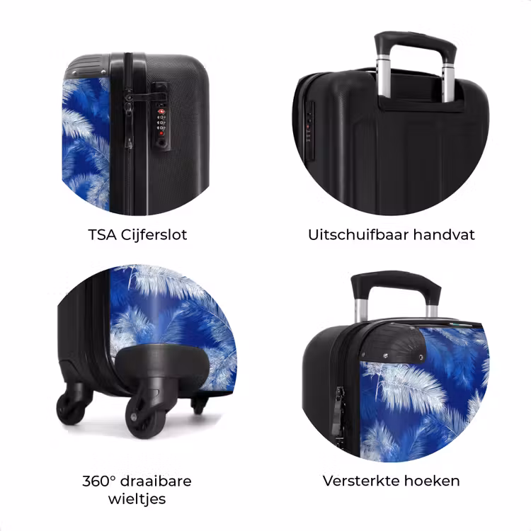 Koffer - Palmblad - Patroon - Blauw — 7