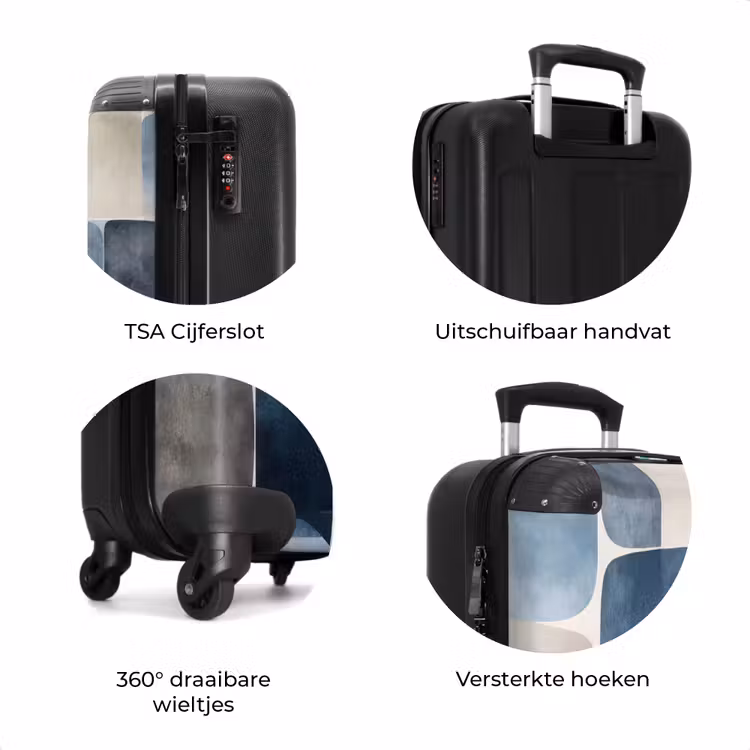 Koffer - Patroon - Blauw - Vierkanten — 7