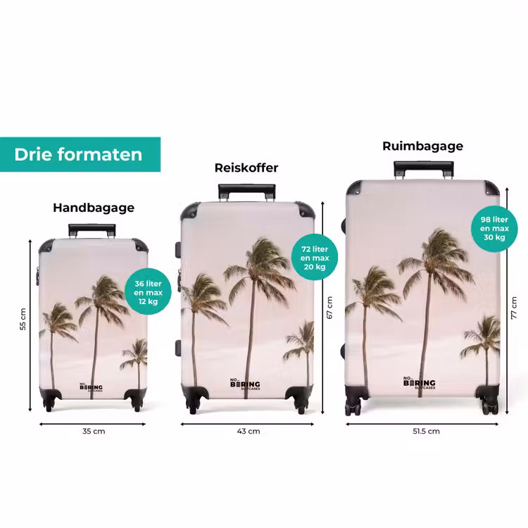 Koffer - Palmbomen - Zonsondergang - Roze — 8