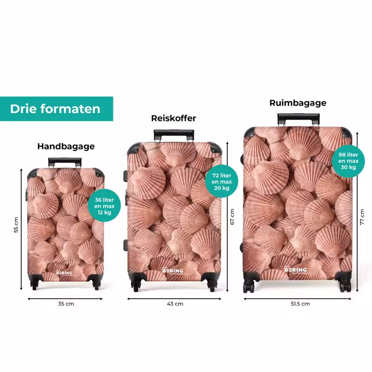 Koffer - Schelpen - Patroon - Roze — 8