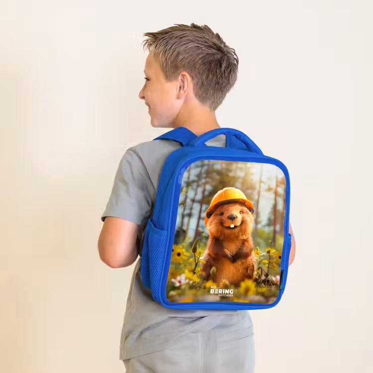 Kinderrugzak met naam - Blauw - Benno Bloembouwer — 3