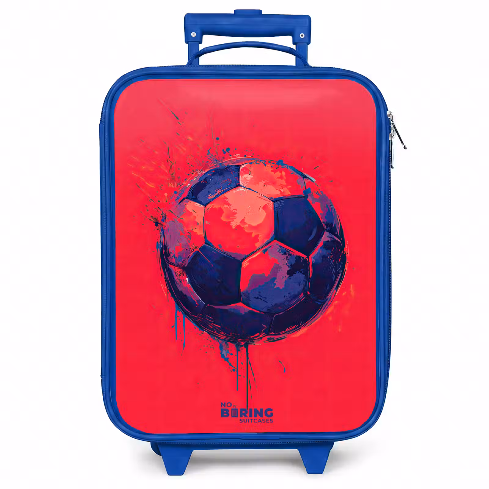 Kinderkoffer - Blauw - Voetbal - Verf - Blauw - Rood — 1