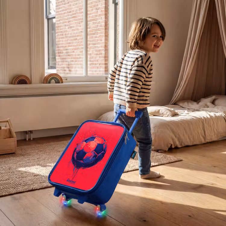 Kinderkoffer - Blauw - Voetbal - Verf - Blauw - Rood — 3