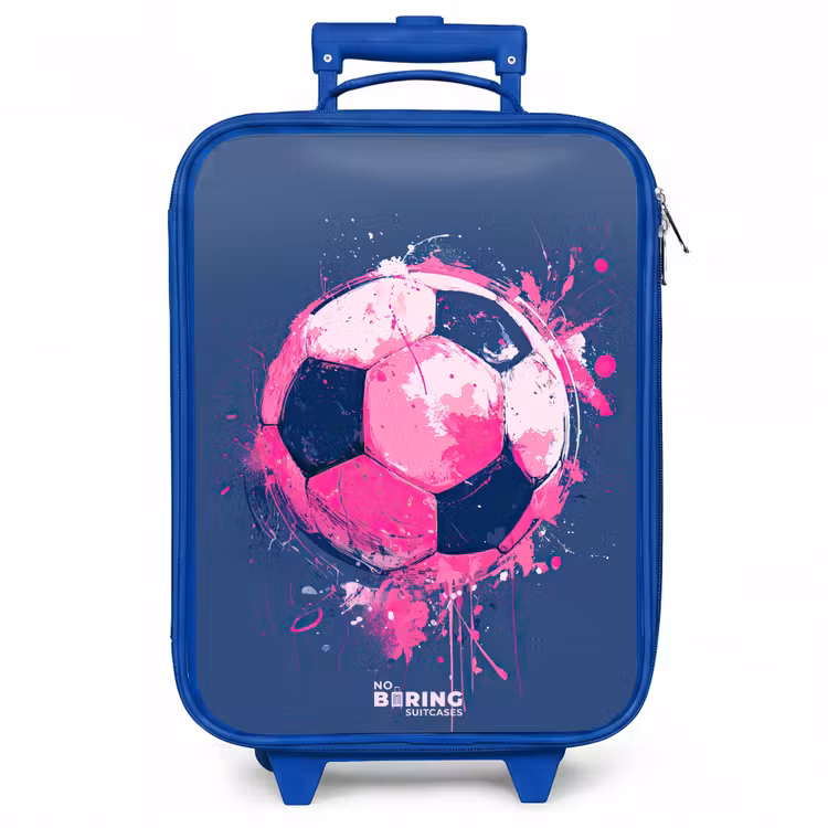 Kinderkoffer - Blauw - Voetbal - Verf - Roze - Blauw — 1