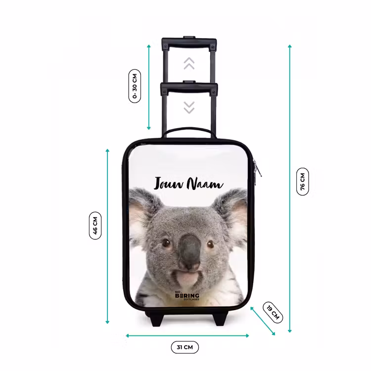 Kinderkoffer met naam - Zwart - Schattige Koala Beer — 6