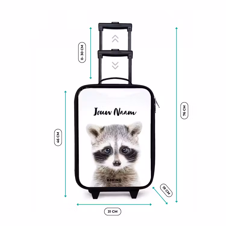 Kinderkoffer met naam - Zwart - Rachid Racoon — 6