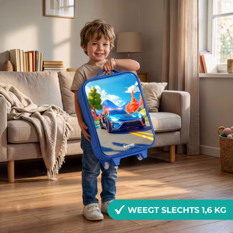Kinderkoffer - Blauw - Sirene speedcar — 2
