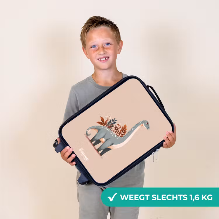 Kinderkoffer - Blauwe dinosaurus op een beige achtergrond — 2