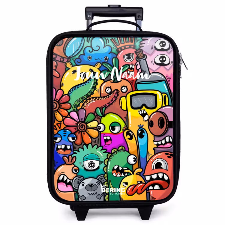 Kinderkoffer - Expressief en druk patroon met monsters — 1