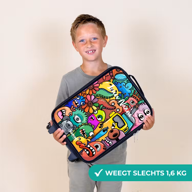 Kinderkoffer - Expressief en druk patroon met monsters — 2