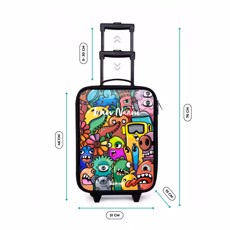 Kinderkoffer - Expressief en druk patroon met monsters — 6