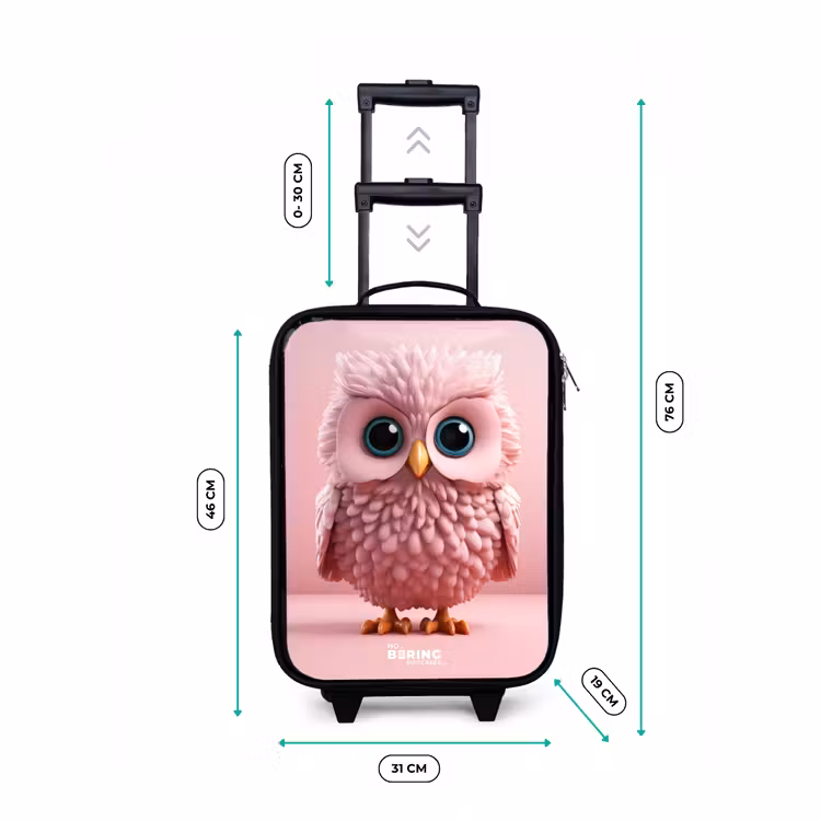Kinderkoffer - Roze uil met blauwe ogen — 6