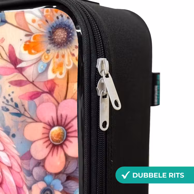 Kinderkoffer - Moeder uil met kuiken tussen kleurrijke bloemen — 5