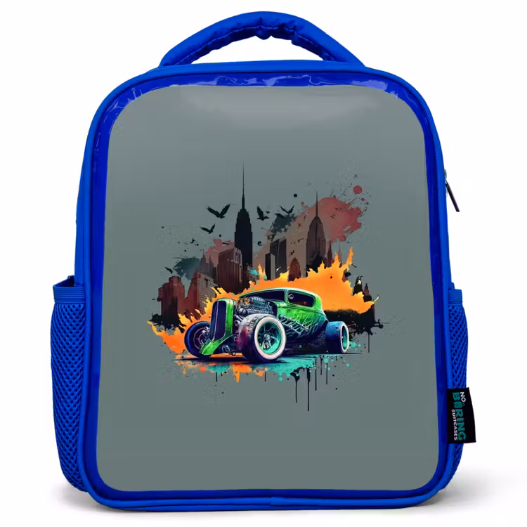 Kinderrugzak - Blauw - Auto in spookstad — 1