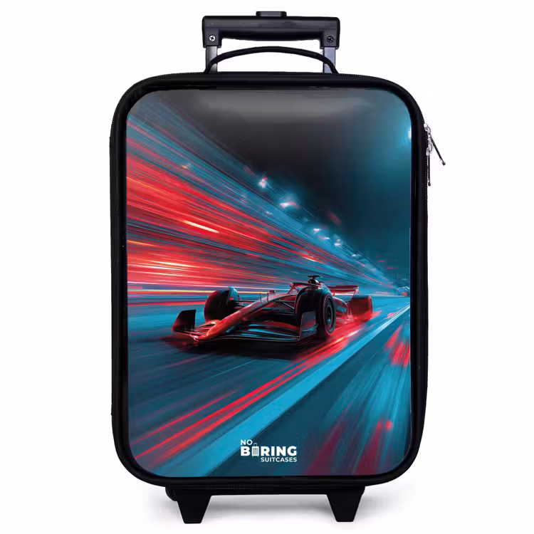 Kinderkoffer - Raceauto - Baan - Neon - Verlichting — 1