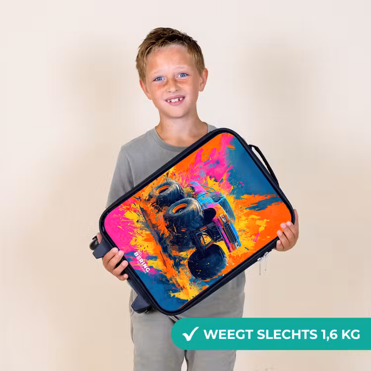 Kinderkoffer - Monstertruck - Verfspatten - Kleurrijk - Explosie — 2