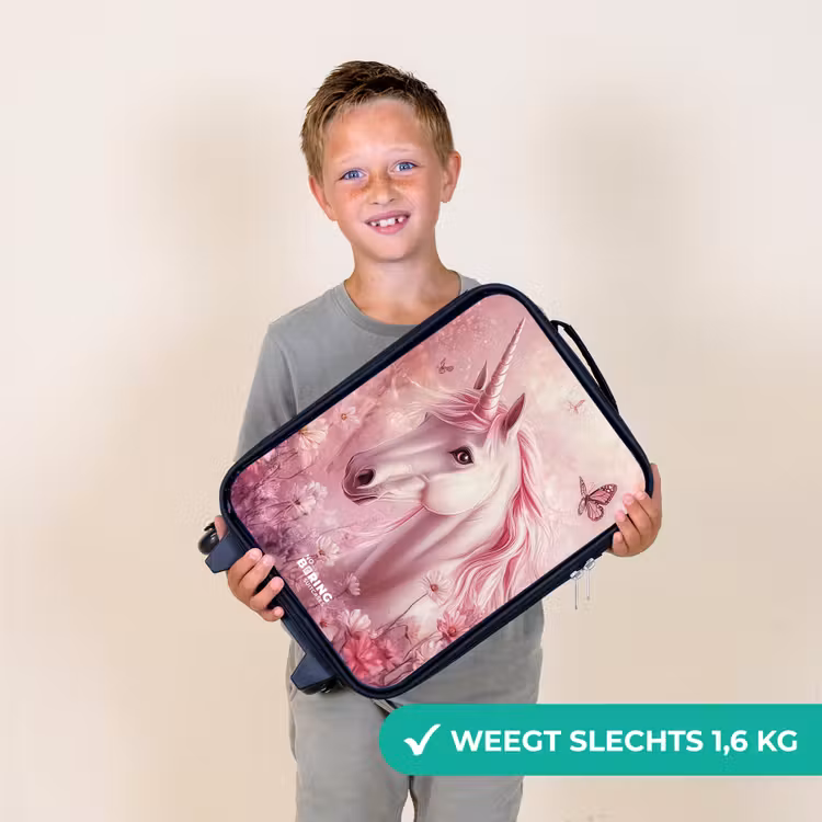 Kinderkoffer - Eenhoorn - Roze - Vlinders - Bloemen — 2