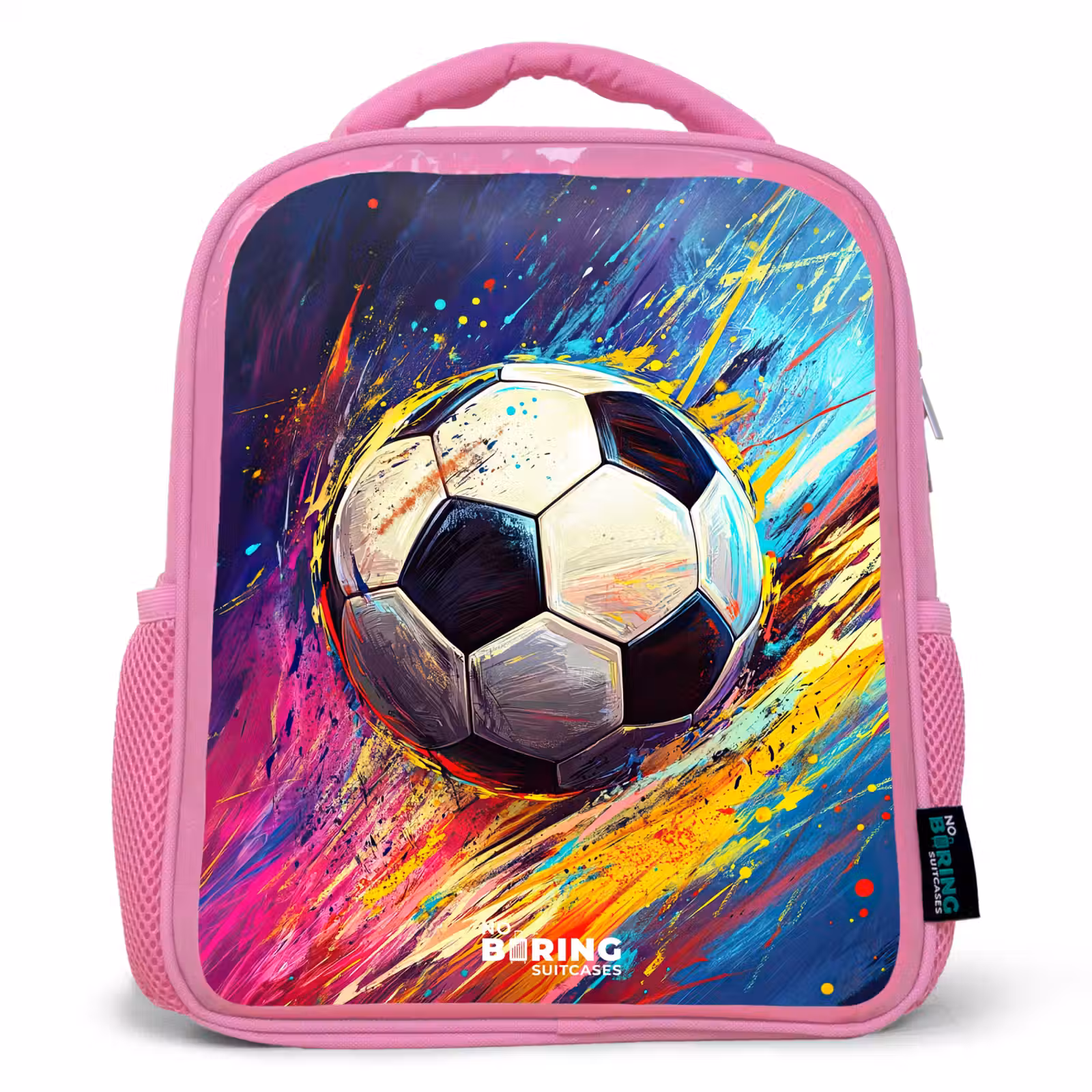 Kinderrugzak - Roze - Neon - Voetbal - Kleurrijk — 1