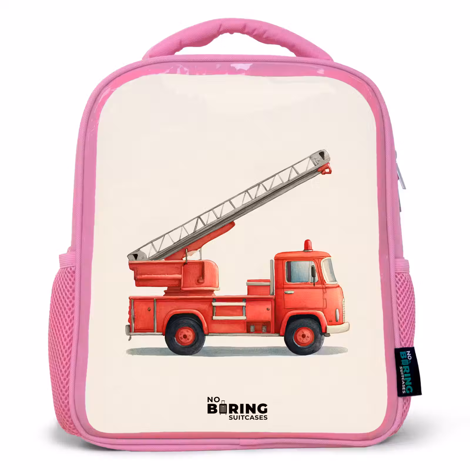 Kinderrugzak - Roze - Brandweerwagen - Getekend - Rood — 1