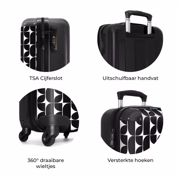 Koffer - Modern - Geometrisch - Zwart — 7