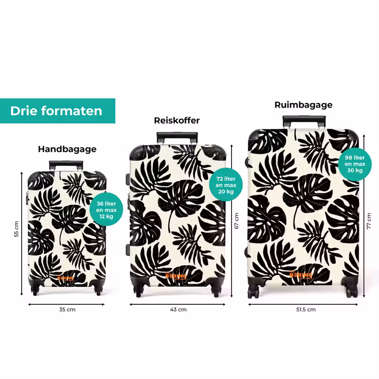 Koffer - Modern - Monstera - Zwart — 8