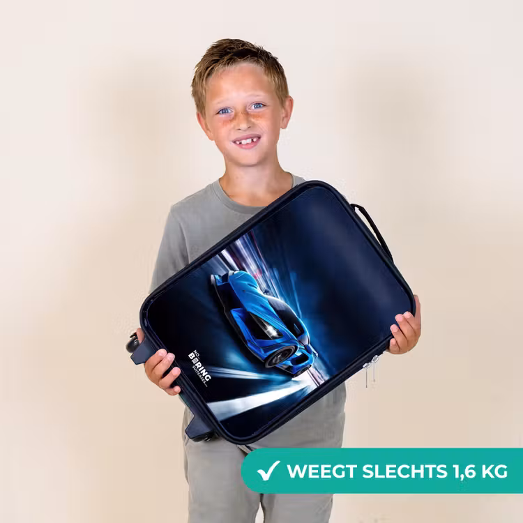 Kinderkoffer - Blauwe sportauto — 2