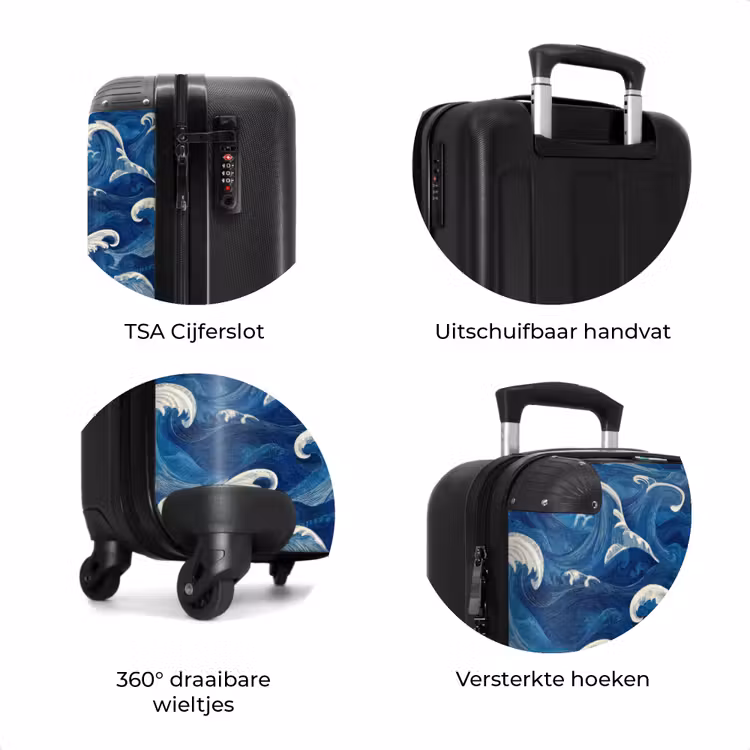 Koffer - Japans - Oceaan - Golven - Blauw — 7