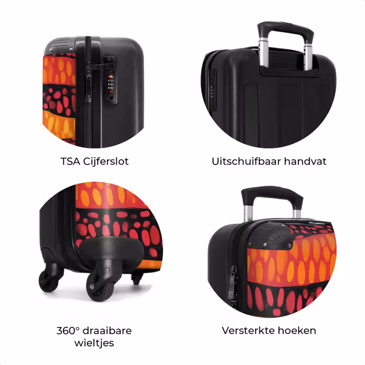 Koffer - Oranje - Roze - Expressief - Patroon — 7