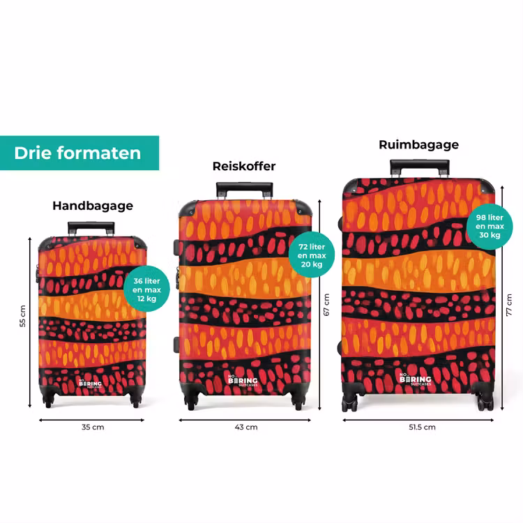 Koffer - Oranje - Roze - Expressief - Patroon — 8