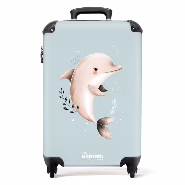 Koffer - Beige dolfijn in blauw water — 1
