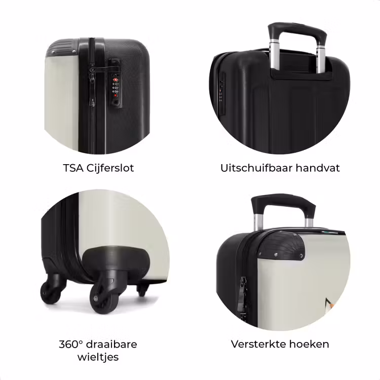 Koffer - Vos en konijn omringd door groene blaadjes — 7