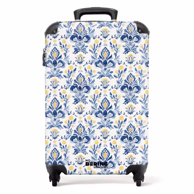 Koffer - Barok patroon blauw geel — 1