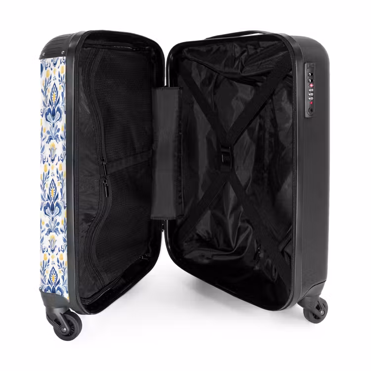 Koffer - Barok patroon blauw geel — 4