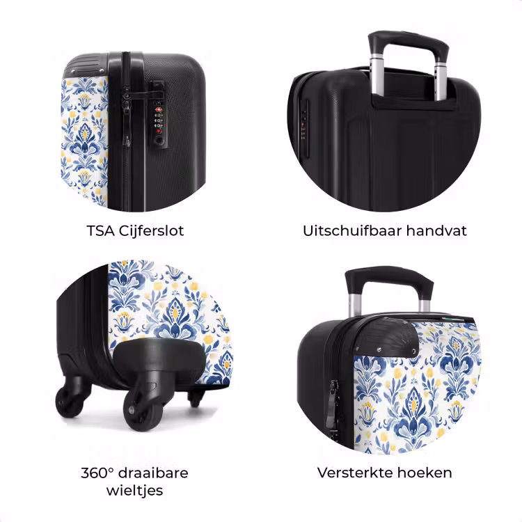 Koffer - Barok patroon blauw geel — 7