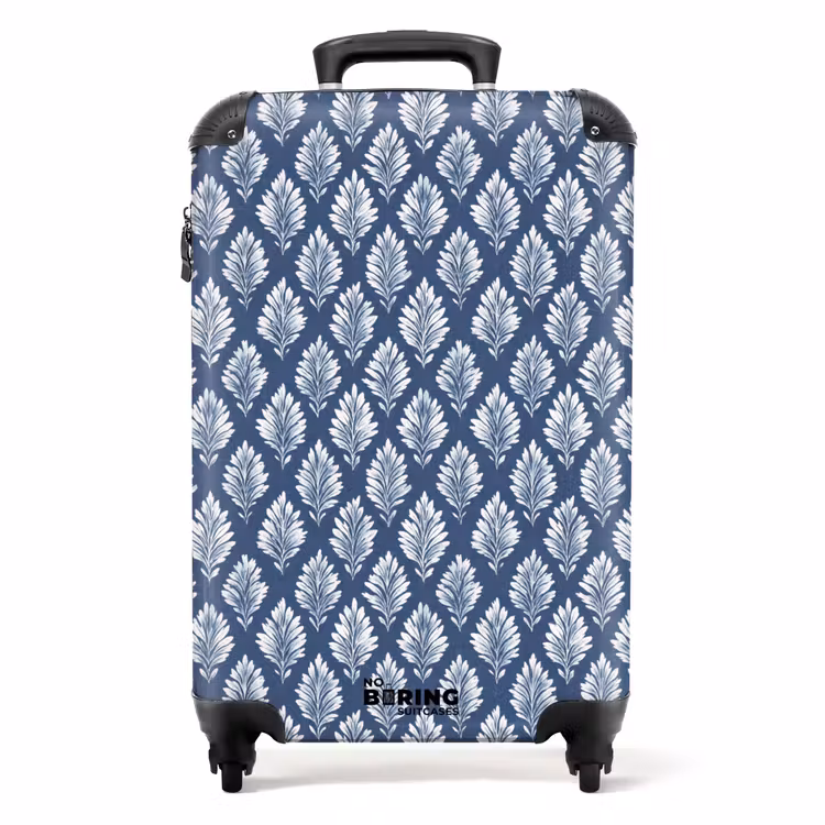 Koffer - Blad patroon blauw — 1