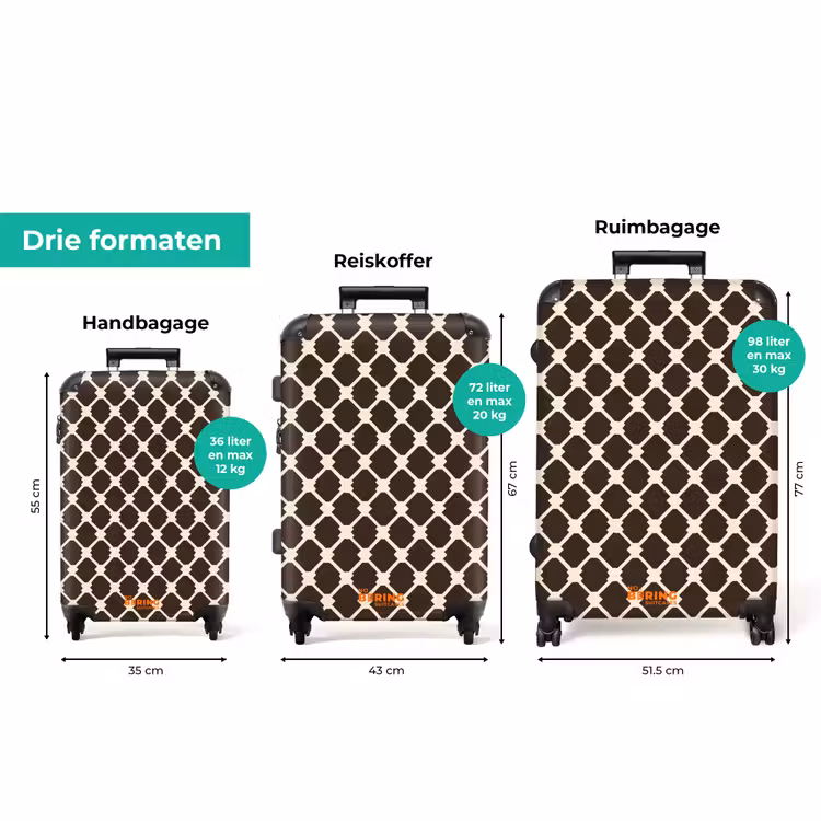 Koffer - Bruin - Ruitpatroon - Geometrisch — 8
