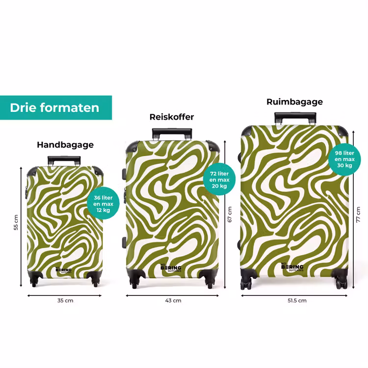 Koffer - Lijnpatroon - Groen - Organisch — 8
