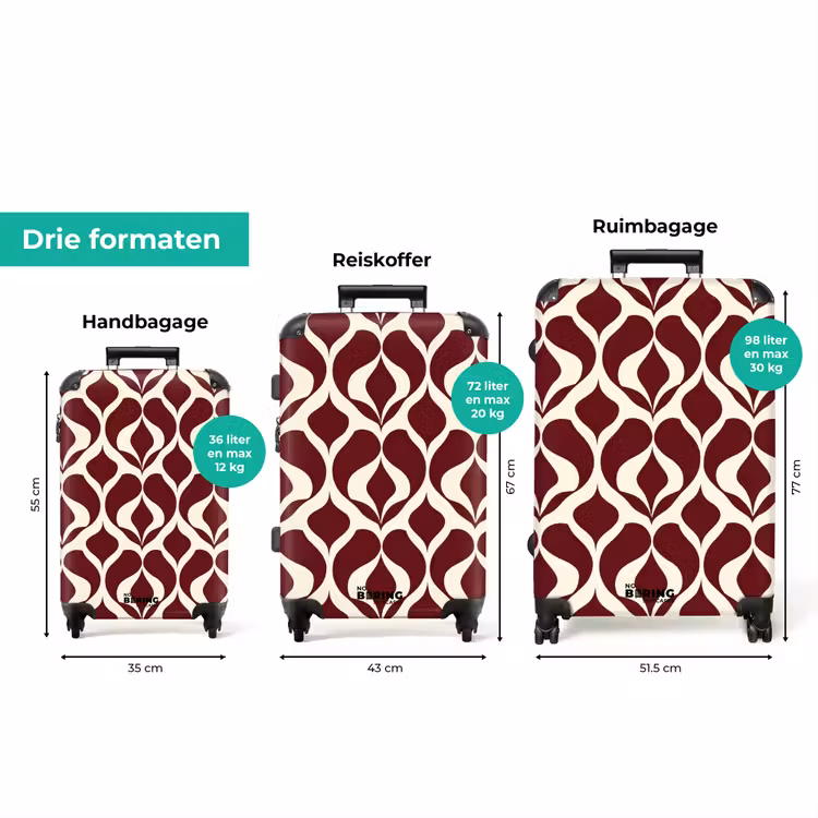 Koffer - Rood - Druppelpatroon - Grafisch — 8