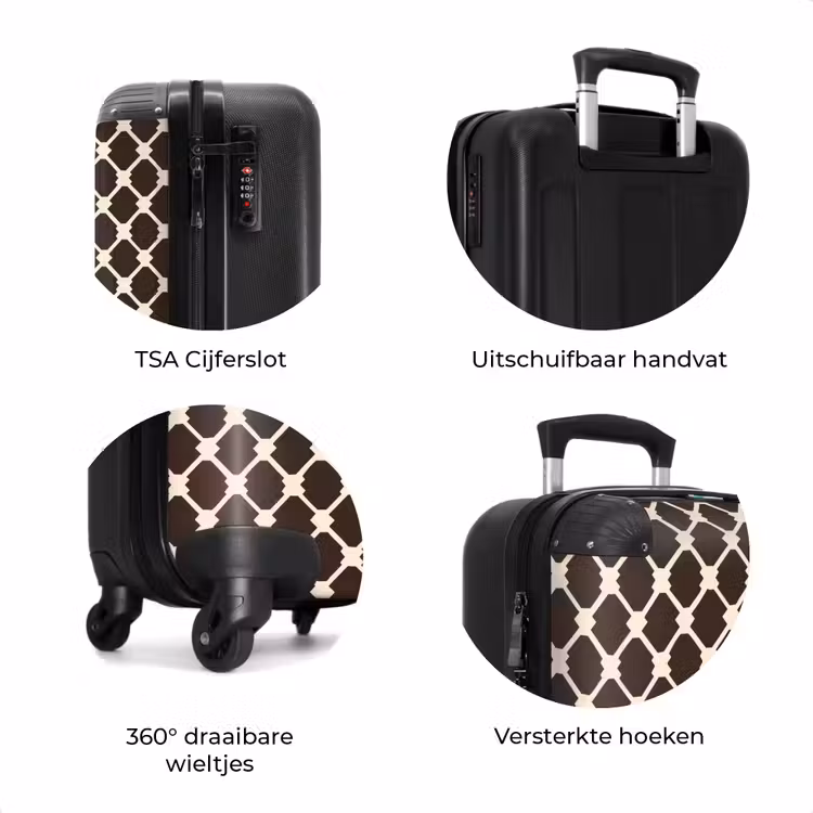 Koffer - Bruin - Ruitpatroon - Geometrisch — 7