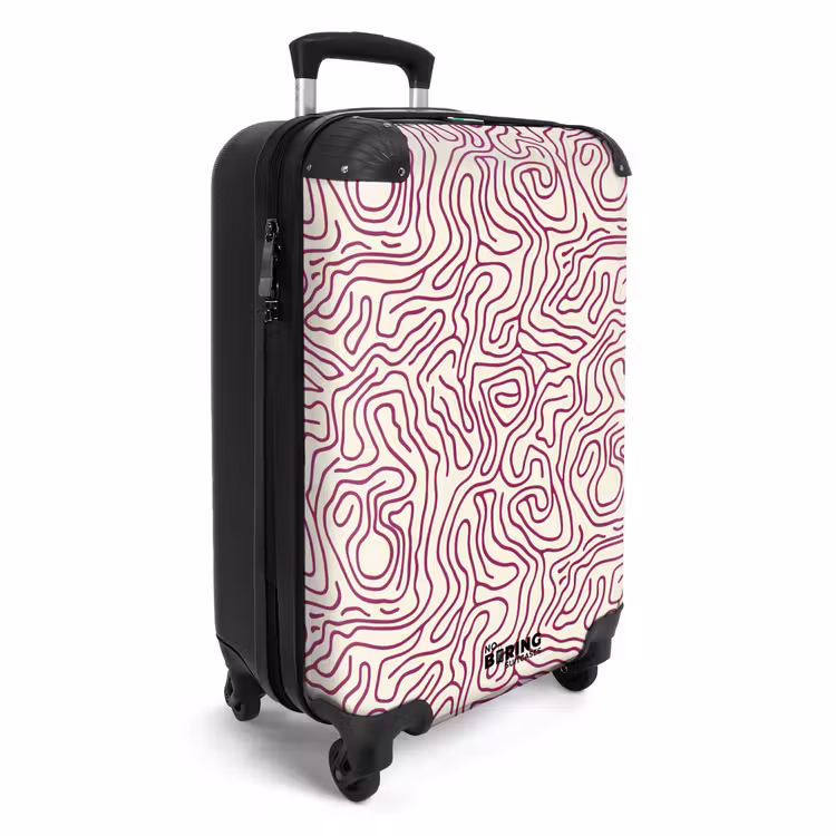 Koffer - Kronkelende lijn - Magenta - Crème — 2