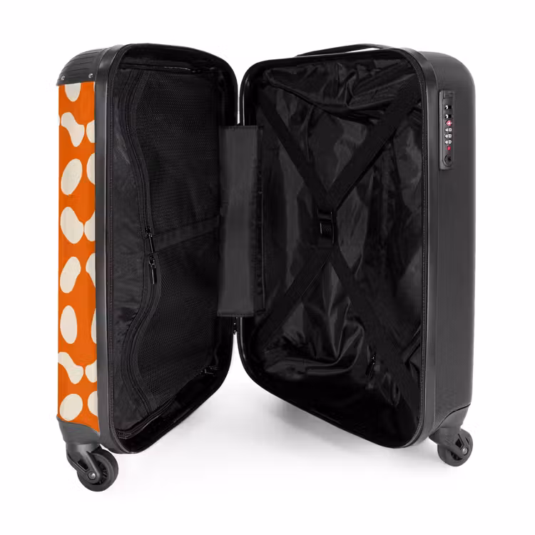 Koffer - Oranje - Ruitpatroon - Wit — 4