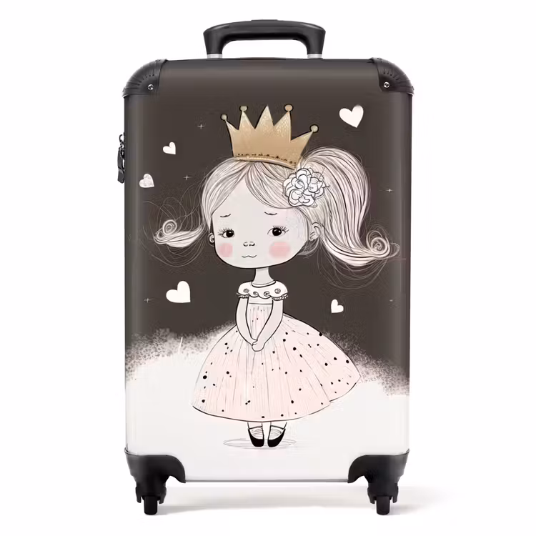 Koffer - Verlegen prinses met bloem — 1