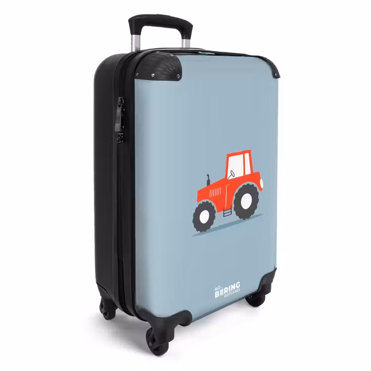Koffer - Rode trekker blauwe achtergrond — 2
