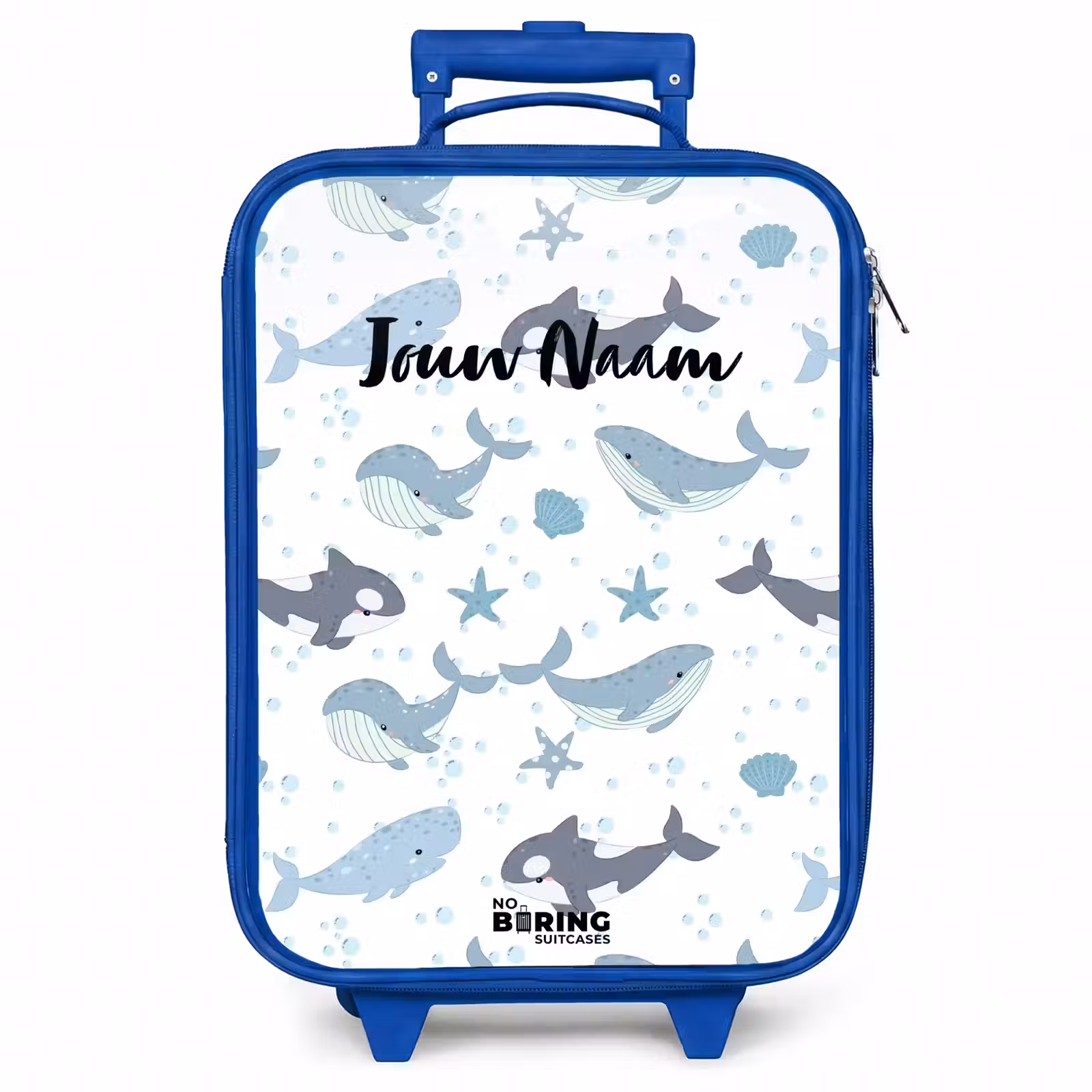Kinderkoffer - Blauw - Walvissen patroon met schelpen blauw — 1